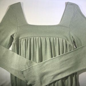 Michael Stars Soft Gold Metallic Long Sleeve Tunic Top